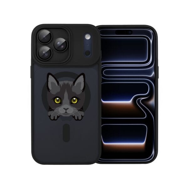 Etui do iPhone 17 Pro Color Flush z MagSafe, z osłoną aparatu, kot bombajski, czarne