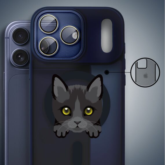 Etui do iPhone 17 Pro Color Flush z MagSafe, z osłoną aparatu, kot bombajski, granatowe1 Etui do iPhone 17 Pro Color Flush z MagSafe, z osłoną aparatu, kot bombajski, granatowe1