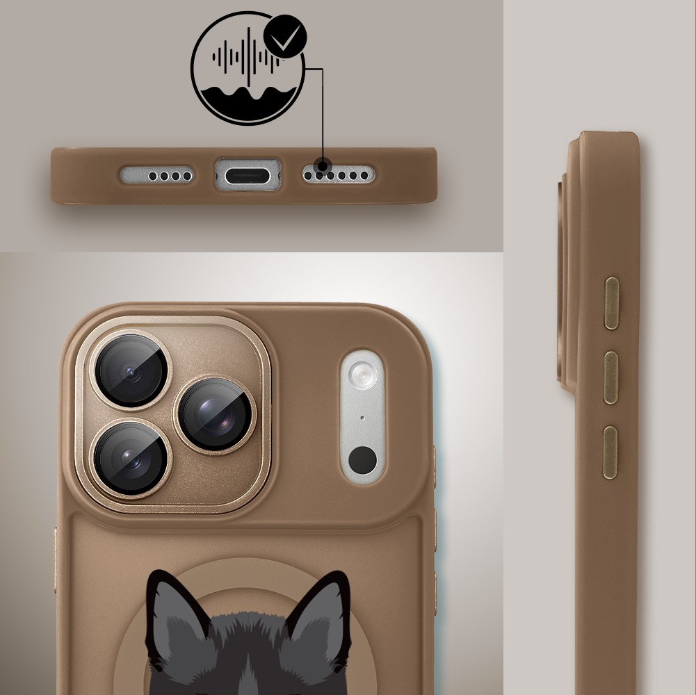 Etui do iPhone 17 Pro Color Flush z MagSafe, z osłoną aparatu, kot bombajski, pustynny brąz2