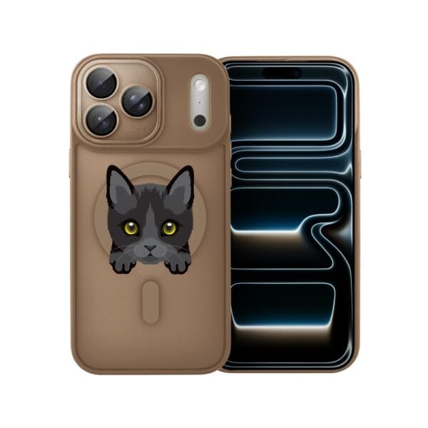 Etui do iPhone 17 Pro Color Flush z MagSafe, z osłoną aparatu, kot bombajski, pustynny brąz