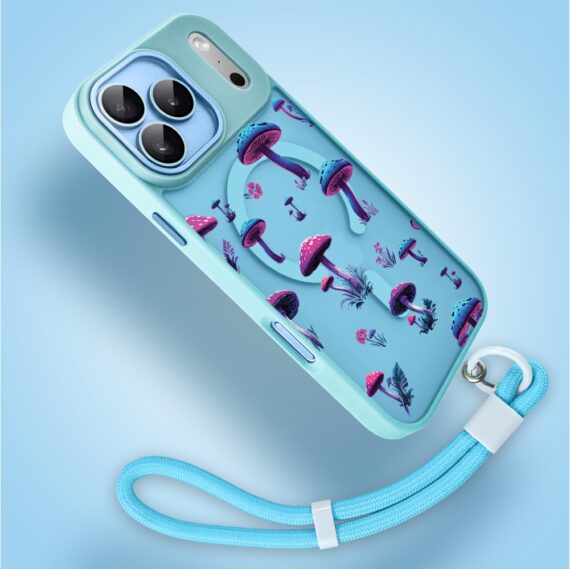 Etui do iPhone 17 Pro Color Flush z MagSafe, z osłoną aparatu, magiczne grzybki, błękitne4 Etui do iPhone 17 Pro Color Flush z MagSafe, z osłoną aparatu, magiczne grzybki, błękitne4