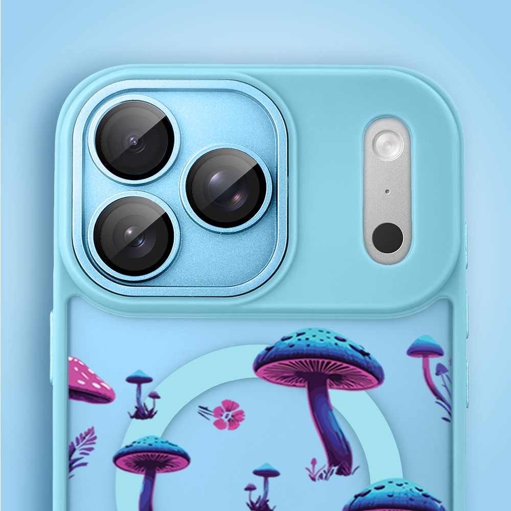 Etui do iPhone 17 Pro Color Flush z MagSafe, z osłoną aparatu, magiczne grzybki, błękitne8