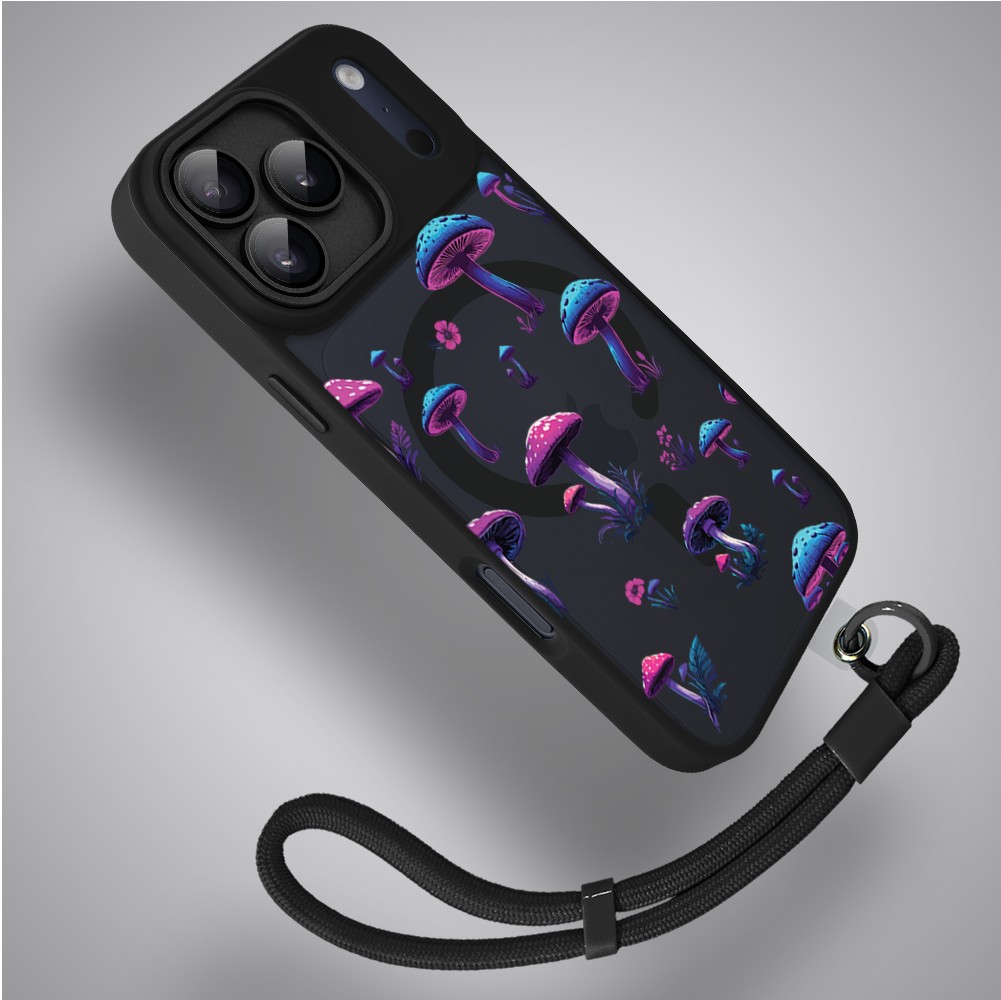 Etui do iPhone 17 Pro Color Flush z MagSafe, z osłoną aparatu, magiczne grzybki, czarne4