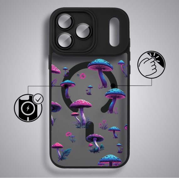 Etui do iPhone 17 Pro Color Flush z MagSafe, z osłoną aparatu, magiczne grzybki, czarne6 Etui do iPhone 17 Pro Color Flush z MagSafe, z osłoną aparatu, magiczne grzybki, czarne6
