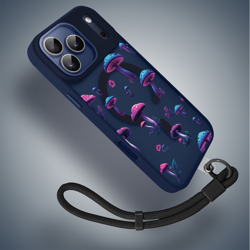 Etui do iPhone 17 Pro Color Flush z MagSafe, z osłoną aparatu, magiczne grzybki, granatowe4