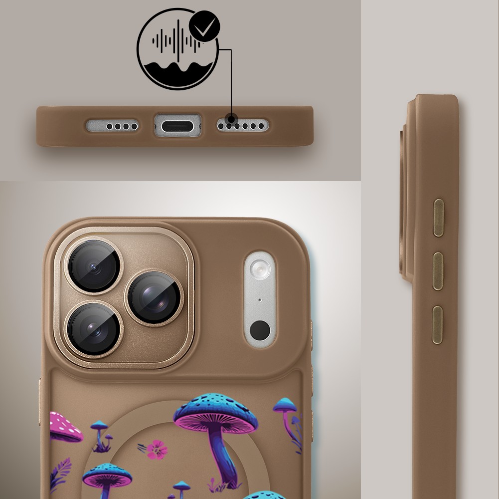 Etui do iPhone 17 Pro Color Flush z MagSafe, z osłoną aparatu, magiczne grzybki, pustynny brąz2