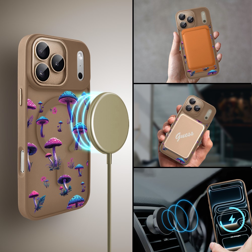 Etui do iPhone 17 Pro Color Flush z MagSafe, z osłoną aparatu, magiczne grzybki, pustynny brąz5