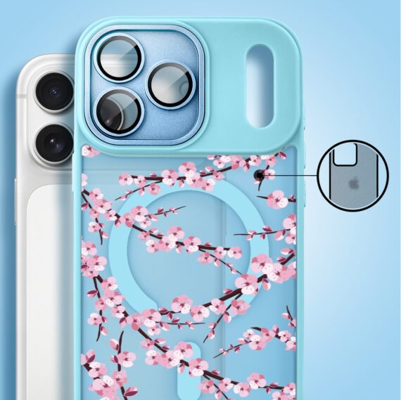 Etui do iPhone 17 Pro Color Flush z MagSafe, z osłoną aparatu, sakura kwiat wiśni, błękitne1 Etui do iPhone 17 Pro Color Flush z MagSafe, z osłoną aparatu, sakura kwiat wiśni, błękitne1