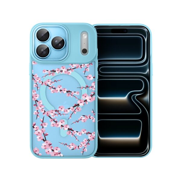 Etui do iPhone 17 Pro Color Flush z MagSafe, z osłoną aparatu, sakura kwiat wiśni, błękitne