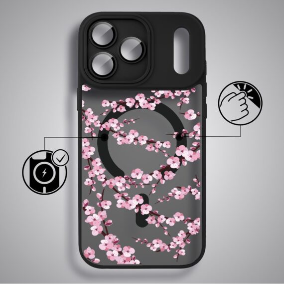Etui do iPhone 17 Pro Color Flush z MagSafe, z osłoną aparatu, sakura kwiat wiśni, czarne6 Etui do iPhone 17 Pro Color Flush z MagSafe, z osłoną aparatu, sakura kwiat wiśni, czarne6