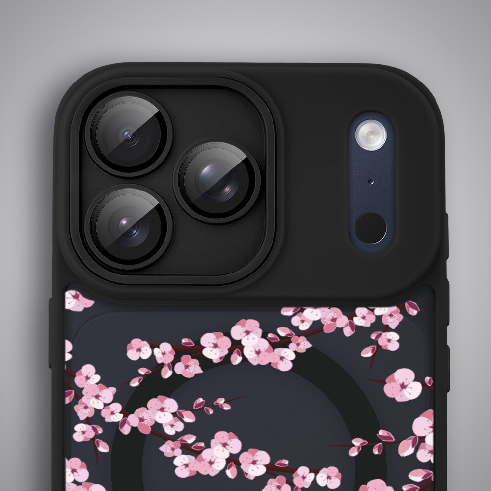 Etui do iPhone 17 Pro Color Flush z MagSafe, z osłoną aparatu, sakura kwiat wiśni, czarne8