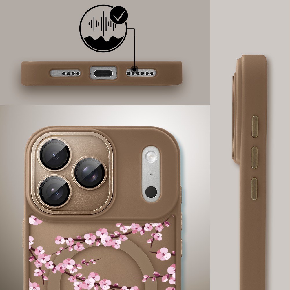 Etui do iPhone 17 Pro Color Flush z MagSafe, z osłoną aparatu, sakura kwiat wiśni, pustynny brąz2