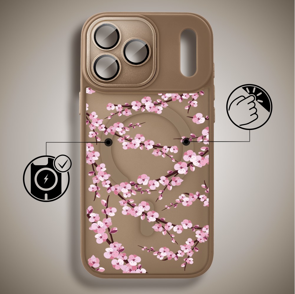 Etui do iPhone 17 Pro Color Flush z MagSafe, z osłoną aparatu, sakura kwiat wiśni, pustynny brąz6
