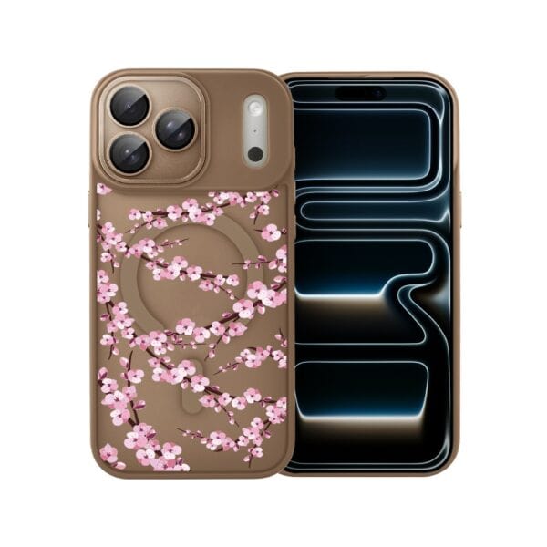 Etui do iPhone 17 Pro Color Flush z MagSafe, z osłoną aparatu, sakura kwiat wiśni, pustynny brąz