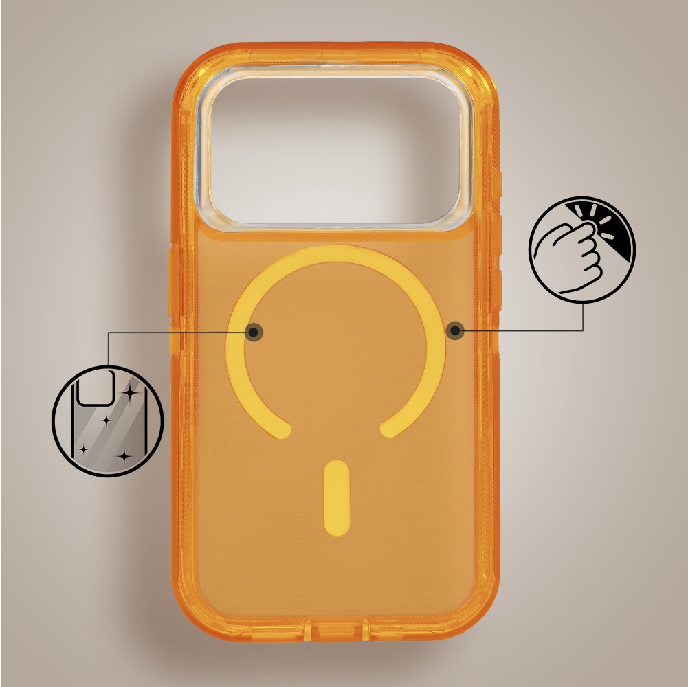 Etui do iPhone 17 Pro Crystal Armor Magsafe, Anti-Drop pancerne 3w1, ognisty opal Obszar kompozycji 2