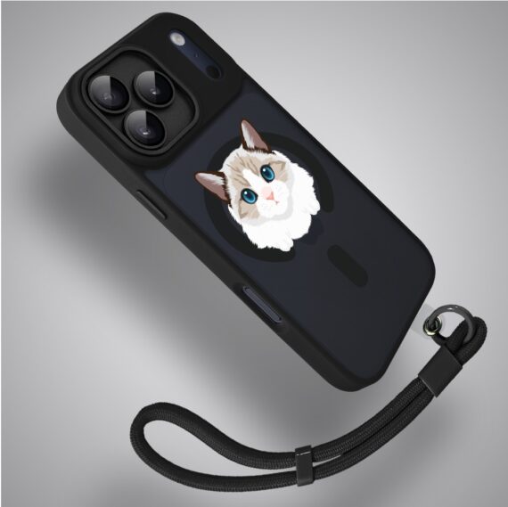 Etui do iPhone 17 Pro Etui do iPhone 16e Color Flush z MagSafe, z osłoną aparatu, kot birmański, czarne4 Etui do iPhone 17 Pro Etui do iPhone 16e Color Flush z MagSafe, z osłoną aparatu, kot birmański, czarne4