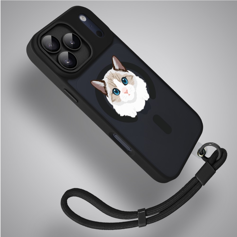 Etui do iPhone 17 Pro Etui do iPhone 16e Color Flush z MagSafe, z osłoną aparatu, kot birmański, czarne4