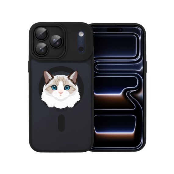 Etui do iPhone 17 Pro Etui do iPhone 16e Color Flush z MagSafe, z osłoną aparatu, kot birmański, czarne7 Etui do iPhone 17 Pro Etui do iPhone 16e Color Flush z MagSafe, z osłoną aparatu, kot birmański, czarne7