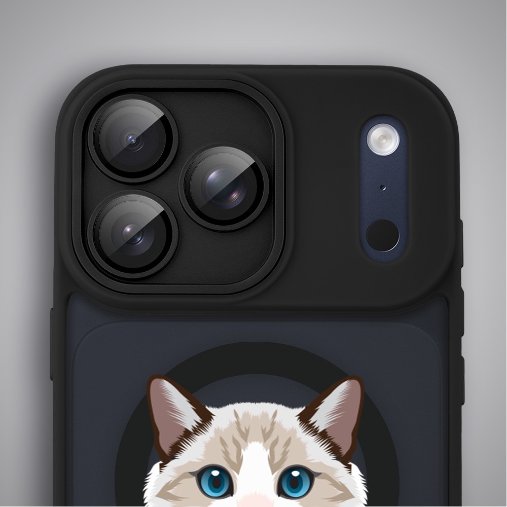 Etui do iPhone 17 Pro Etui do iPhone 16e Color Flush z MagSafe, z osłoną aparatu, kot birmański, czarne8