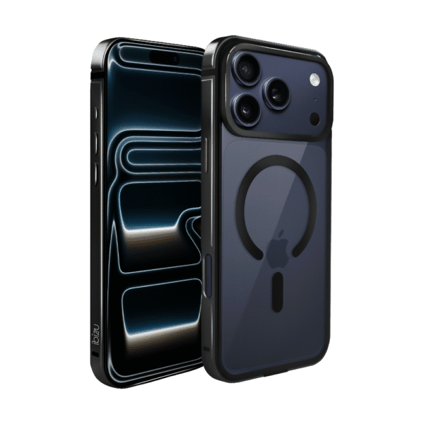Etui do iPhone 17 Pro Max IBIZU Elite Skin z MagSafe, krystalicznie czyste z metalową ramką, czarne