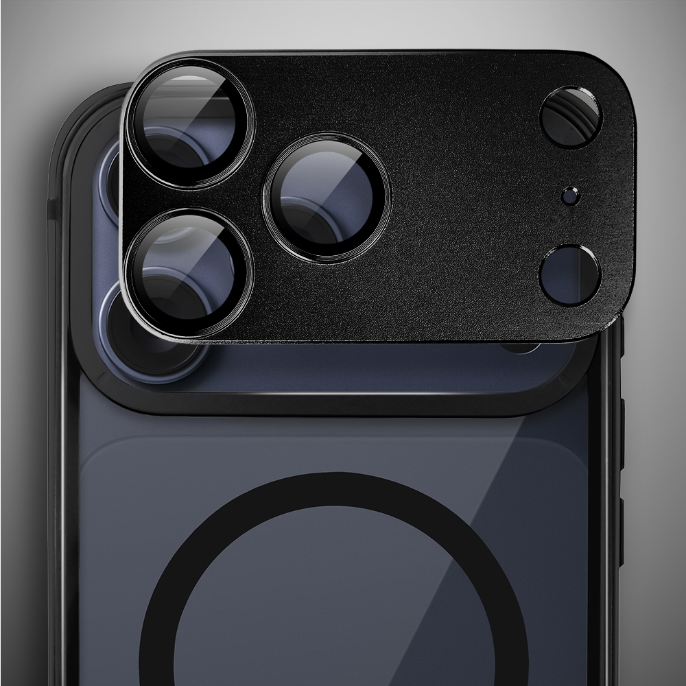 Etui do iPhone 17 Pro IBIZU Elite Skin z MagSafe, krystalicznie czyste z metalową ramką, czarne (9)