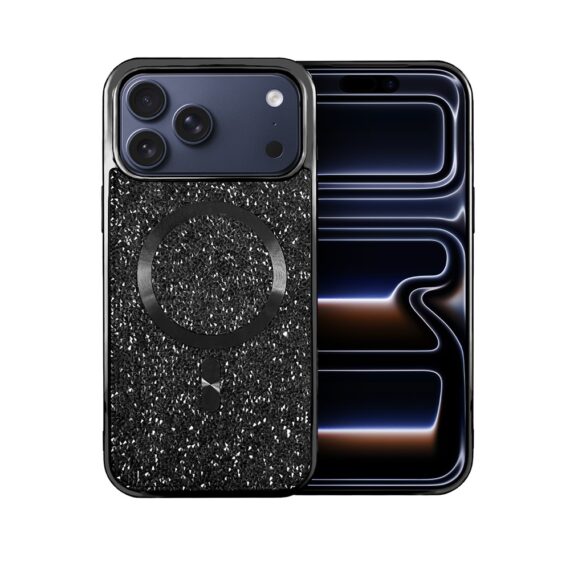 Etui do iPhone 17 Pro MagSafe Tresury Case, diamentowe, z błyszczącą ramką, czarne (3) Etui do iPhone 17 Pro MagSafe Tresury Case, diamentowe, z błyszczącą ramką, czarne (3)