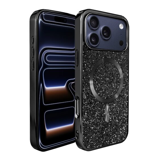 Etui do iPhone 17 Pro MagSafe Tresury Case, diamentowe, z błyszczącą ramką, czarne (4) Etui do iPhone 17 Pro MagSafe Tresury Case, diamentowe, z błyszczącą ramką, czarne (4)