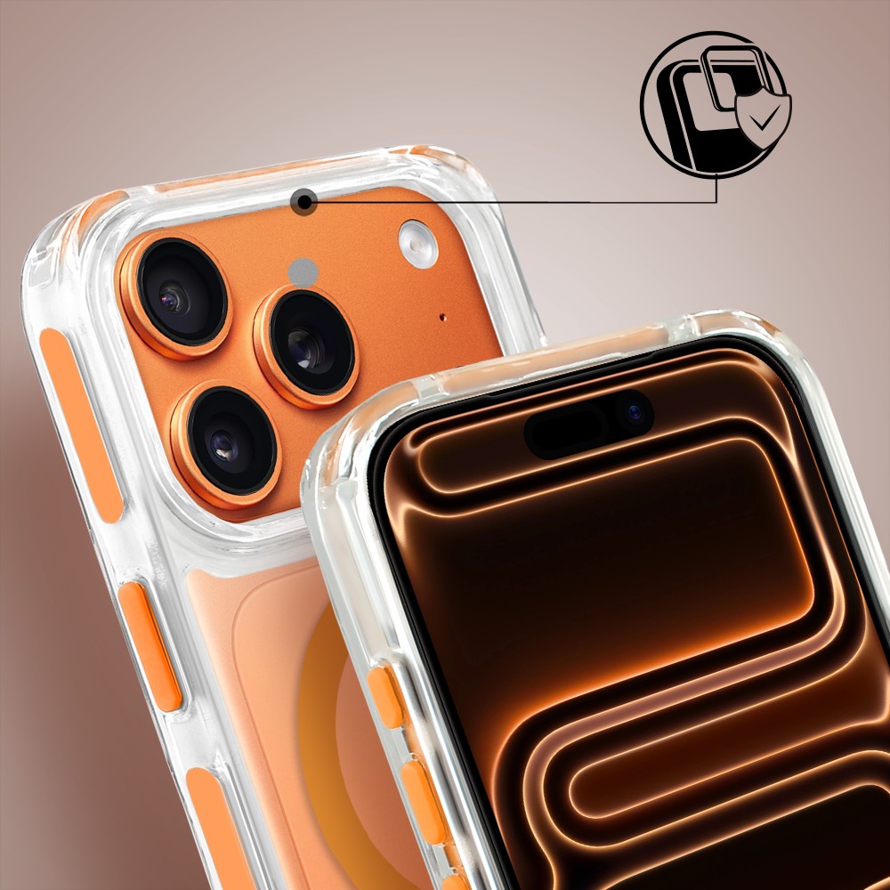 Etui do iPhone 17 Pro, MagSafe, ze smyczą, na ramię, crossbody, pomarańczowe Obszar kompozycji 5