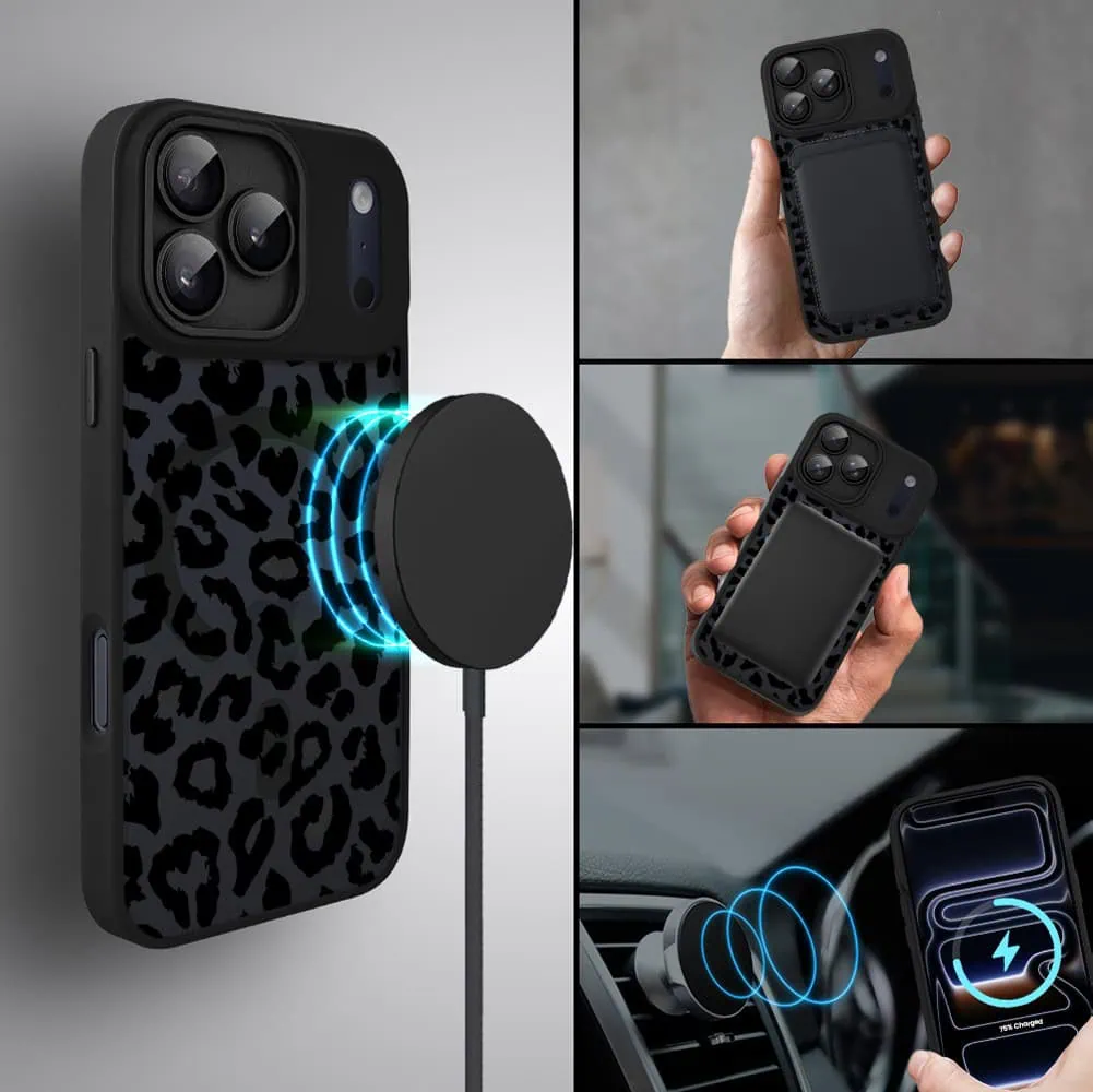 Etui do iPhone 17 Pro Max Color Flush z MagSafe, z osłoną aparatu, subtelna panterka, czarne (2)
