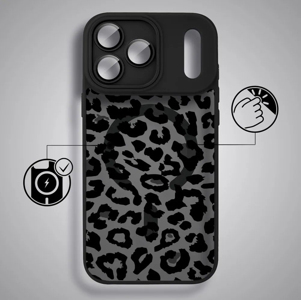 Etui do iPhone 17 Pro Max Color Flush z MagSafe, z osłoną aparatu, subtelna panterka, czarne (3)