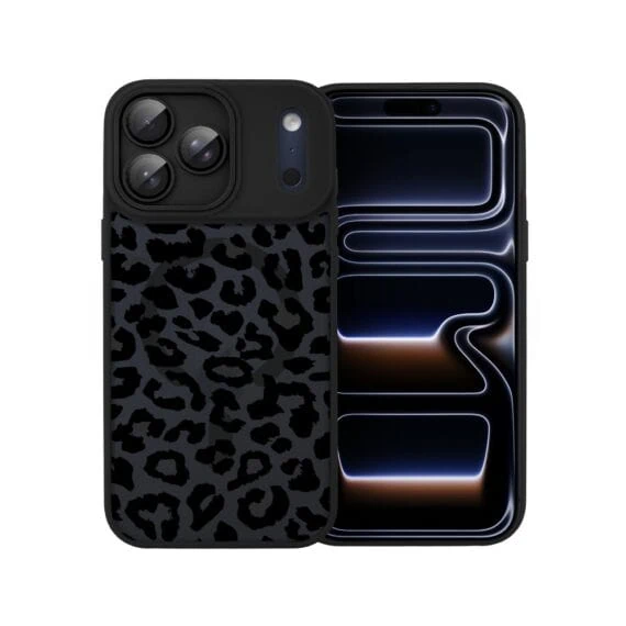 Etui do iPhone 17 Pro Max Color Flush z MagSafe, z osłoną aparatu, subtelna panterka, czarne (4)