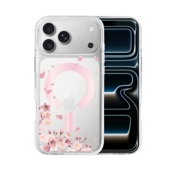 Etui-do-iPhone-17-Pro-Max-Flower-MagSafe-z-nadrukiem-kwiat-wisni-przezroczyste-17-Pro-1
