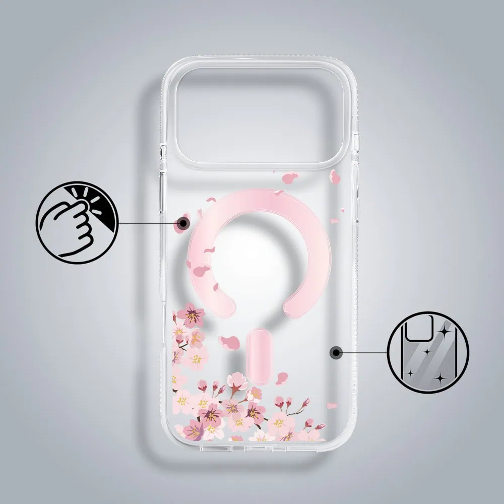 Etui-do-iPhone-17-Pro-Max-Flower-MagSafe-z-nadrukiem-kwiat-wisni-przezroczyste-17-Pro-2