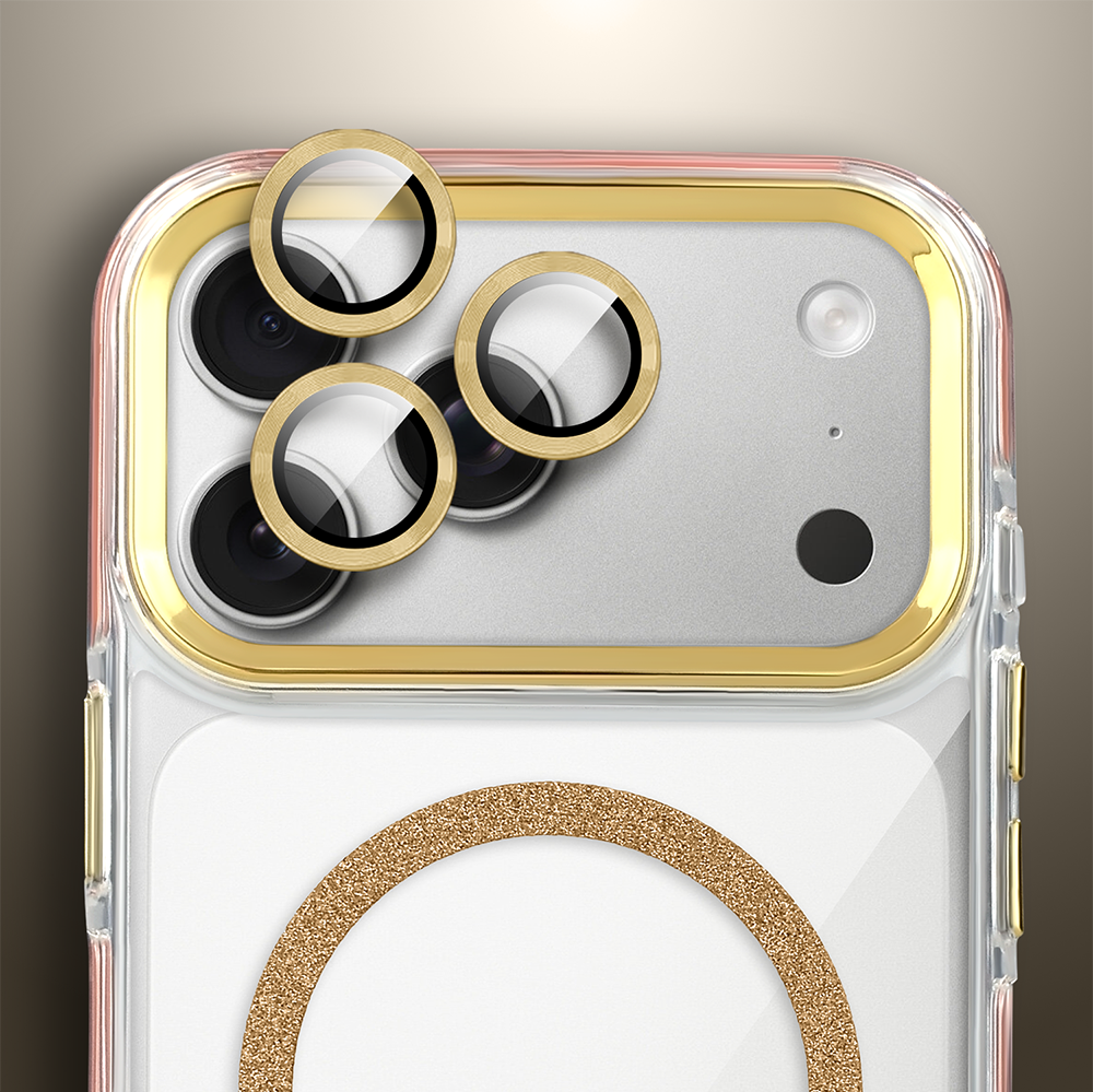 Etui do iPhone 17 Pro Max Glitter Shine, przeźroczyste, brokatowe z MagSafe, złote 8