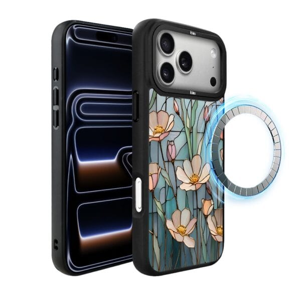 Etui do iPhone 17 Pro IBIZU DropGuard Matt z MagSafe, Barwy Szkła, Szept kwiatów polnych