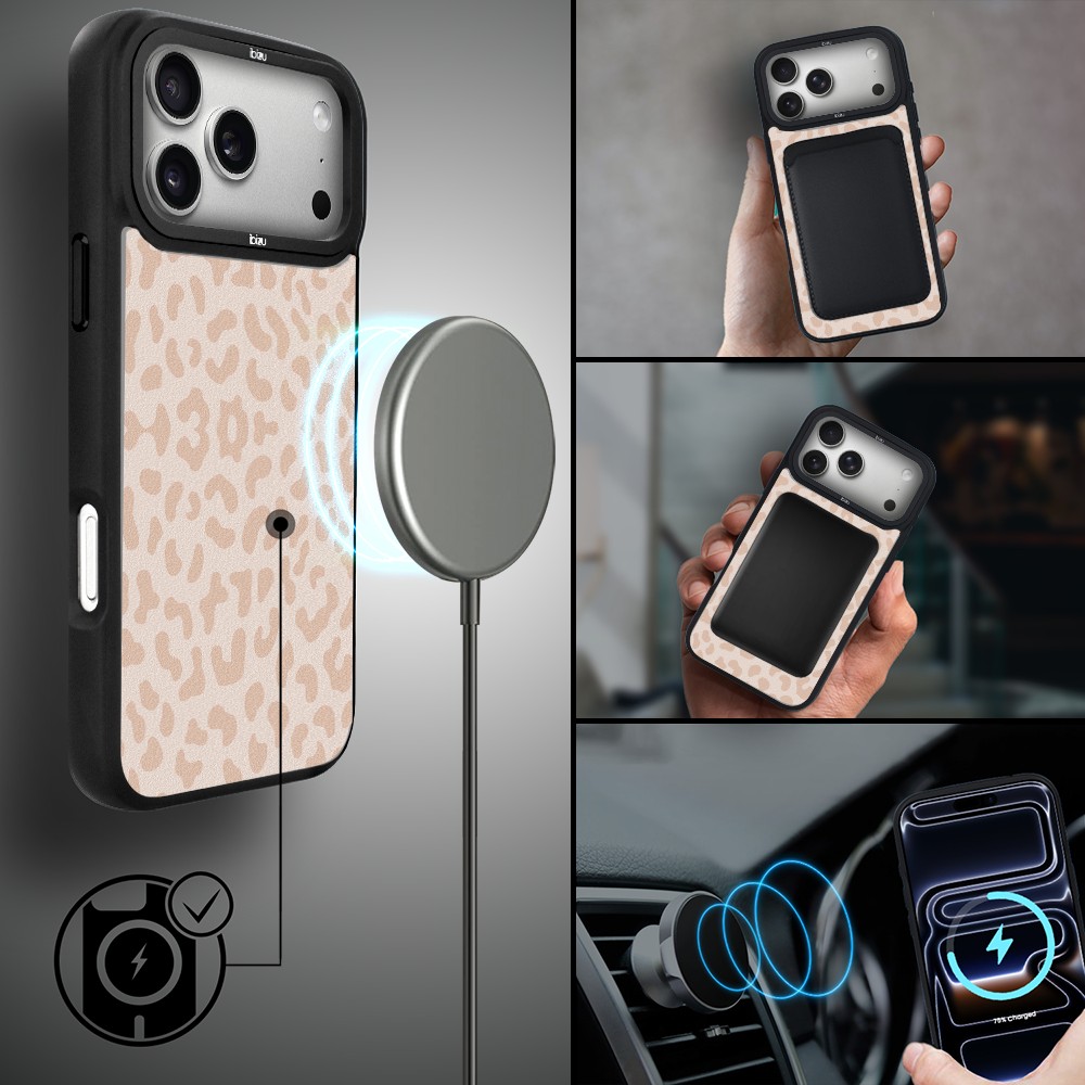 Etui do iPhone 17 Pro Max IBIZU DropGuard Matt z MagSafe, Boho, Delikatna panterka ip 17 pro-3