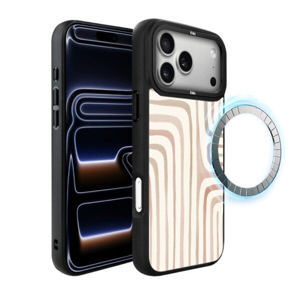 Etui do iPhone 17 Pro IBIZU DropGuard Matt z MagSafe, Boho, Piaskowy labirynt