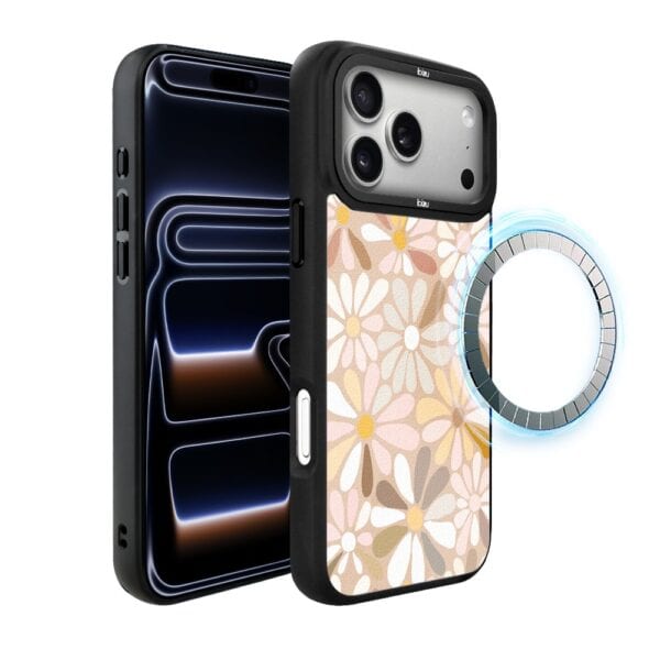 Etui do iPhone 17 Pro IBIZU DropGuard Matt z MagSafe, Boho, Kwiaty vintage