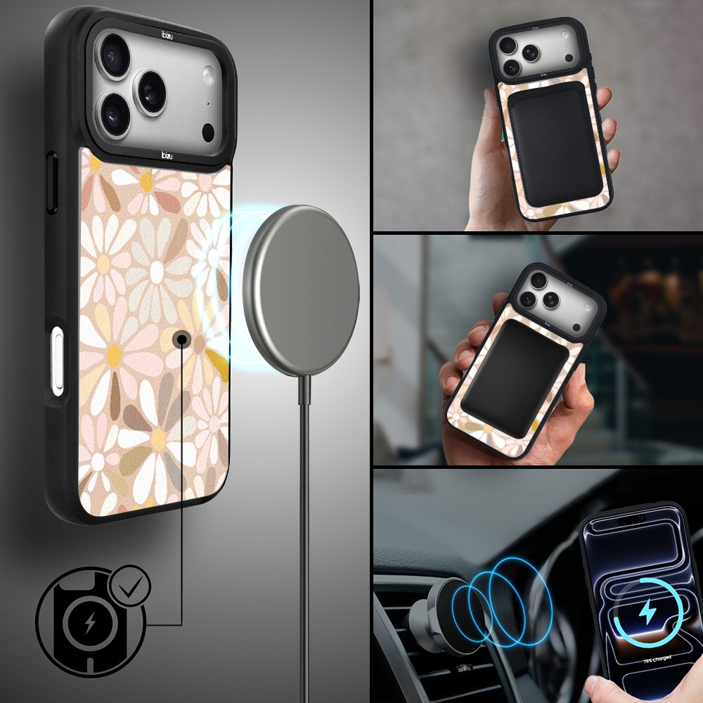 Etui do iPhone 17 Pro Max IBIZU DropGuard Matt z MagSafe, Boho, Kwiatowa łąka ip 17 pro-3
