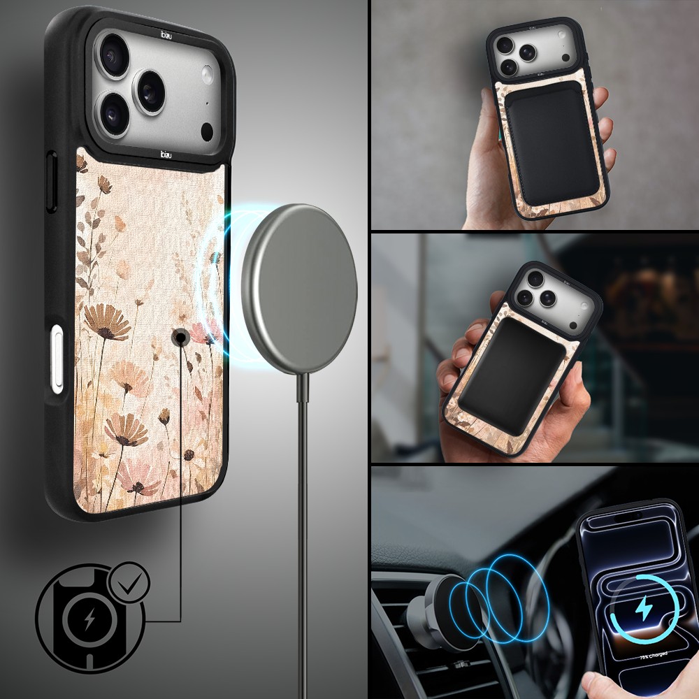 Etui do iPhone 17 Pro Max IBIZU DropGuard Matt z MagSafe, Boho, Kwiaty Vintageip 17 pro-3