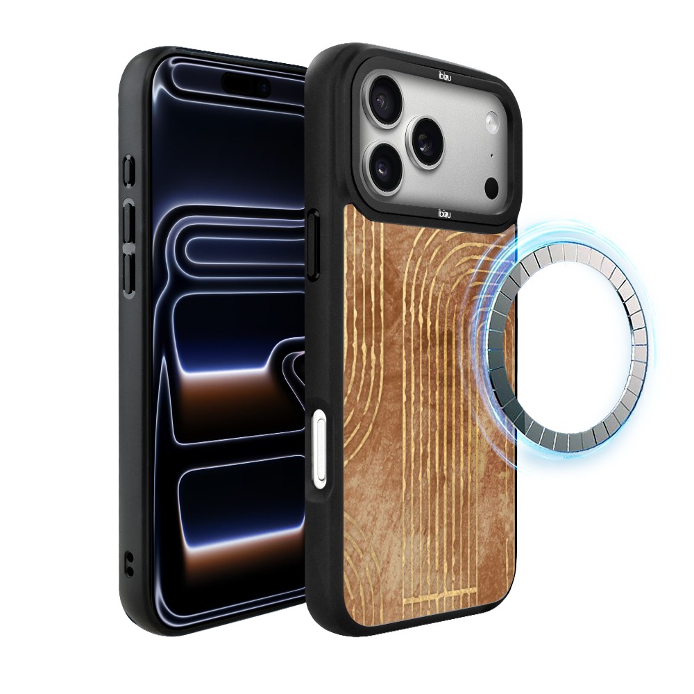 Etui do iPhone 17 Pro Max IBIZU DropGuard Matt z MagSafe, Boho, Piaskowy labirynt