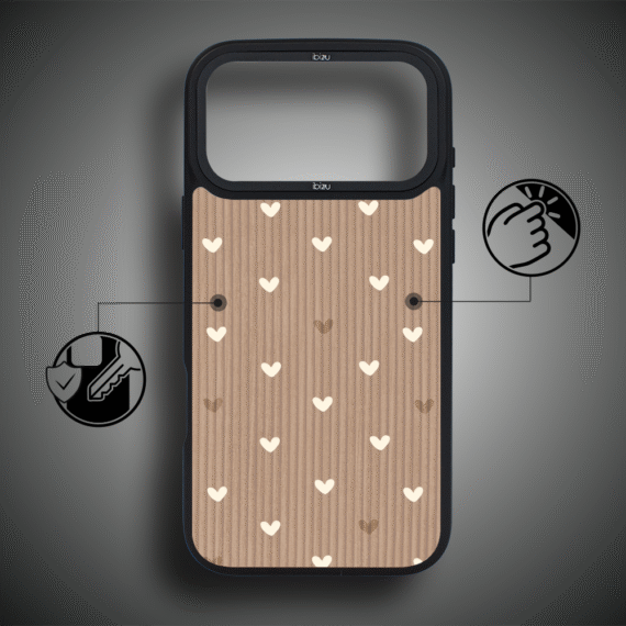 Etui do iPhone 17 Pro Max IBIZU DropGuard Matt z MagSafe, Boho, Pudrowe serca ip 17 pro-2