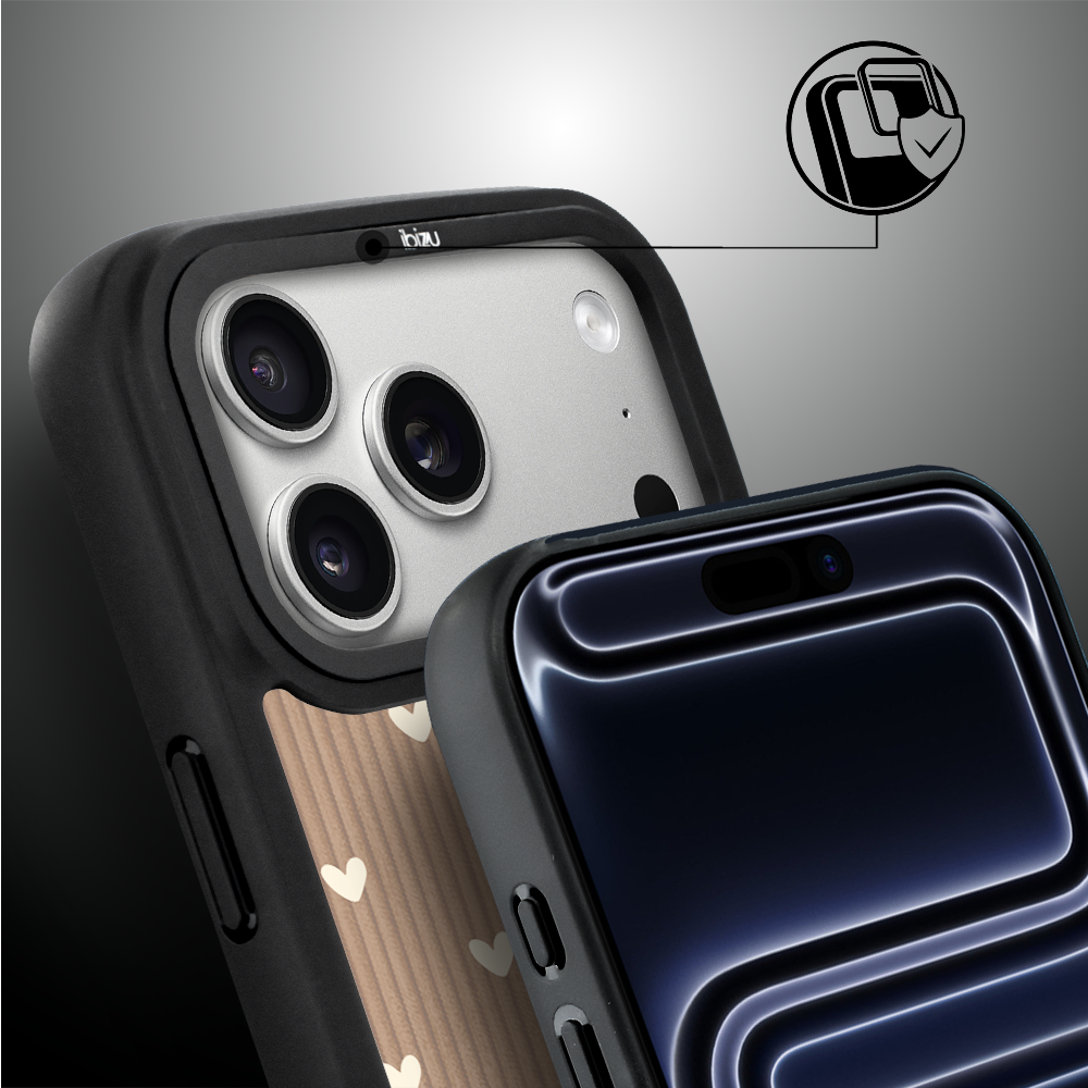 Etui do iPhone 17 Pro Max IBIZU DropGuard Matt z MagSafe, Boho, Pudrowe serca ip 17 pro-5