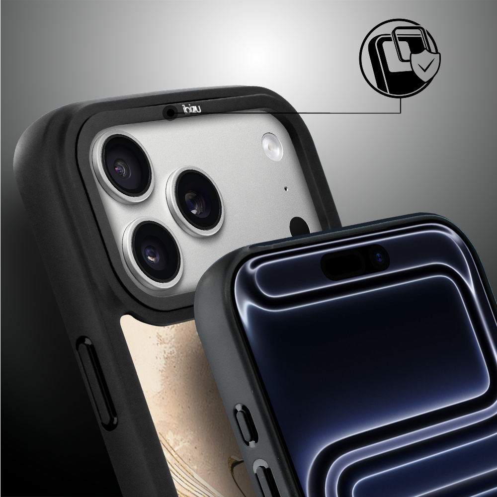 Etui do iPhone 17 Pro Max IBIZU DropGuard Matt z MagSafe, Boho, Złote żurawie ip 17 pro-5