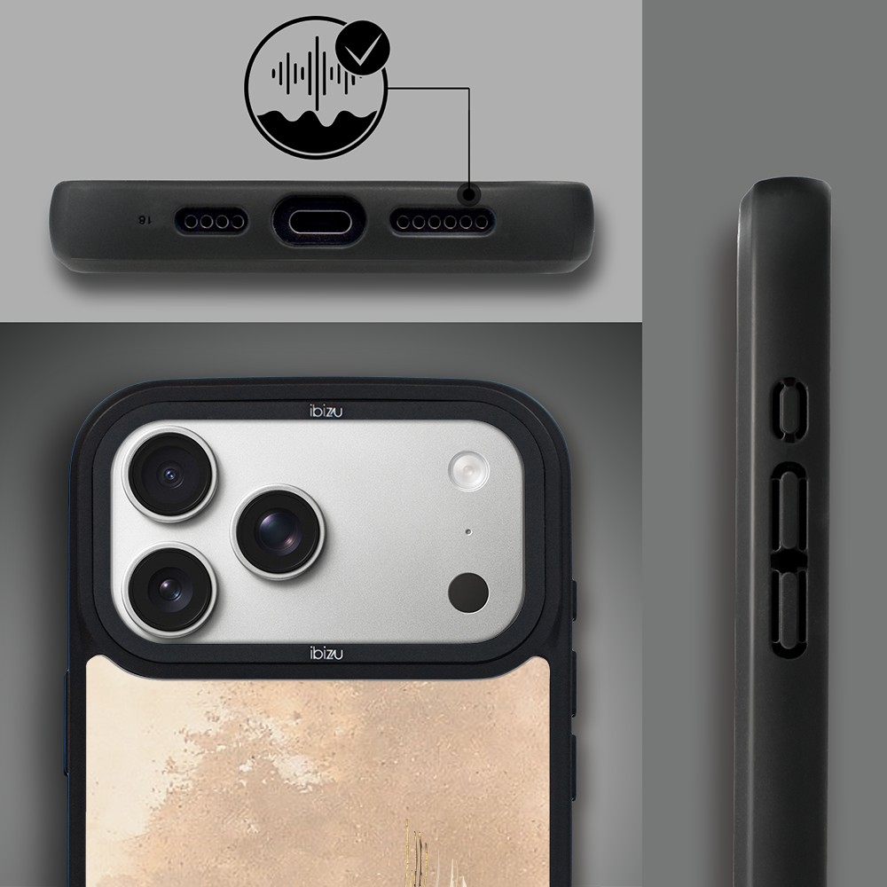 Etui do iPhone 17 Pro Max IBIZU DropGuard Matt z MagSafe, Boho, Złote żurawie ip 17 pro-6