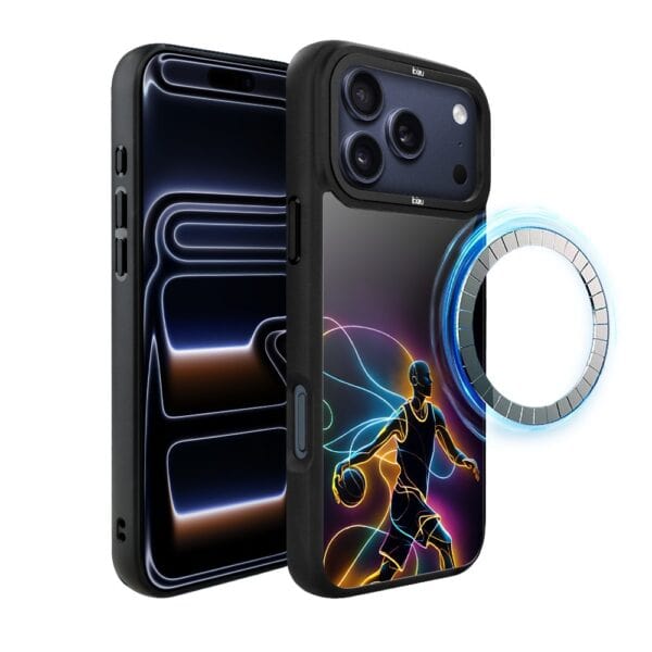Etui do iPhone 17 Pro Max IBIZU DropGuard Matt z MagSafe, #ElectroMove, Duch Koszykówki
