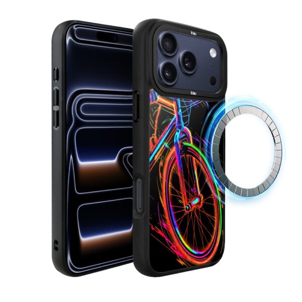 Etui do iPhone 17 Pro IBIZU DropGuard Matt z MagSafe, #ElectroMove, Rowerowa wibracja