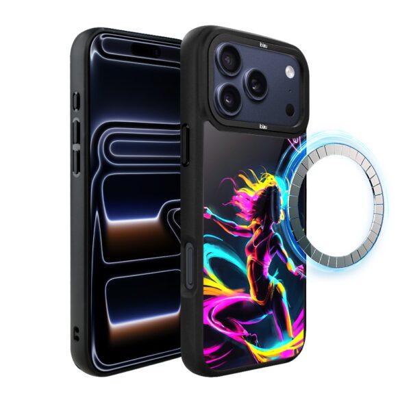 Etui do iPhone 17 Pro IBIZU DropGuard Matt z MagSafe, #ElectroMove, Taneczny rytm
