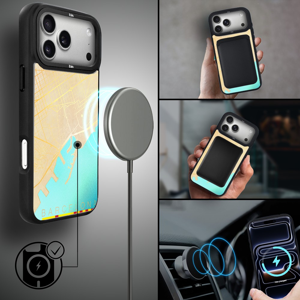 Etui do iPhone 17 Pro Max IBIZU DropGuard Matt z MagSafe, Mapy Świata, Barcelona ip 17 pro-4
