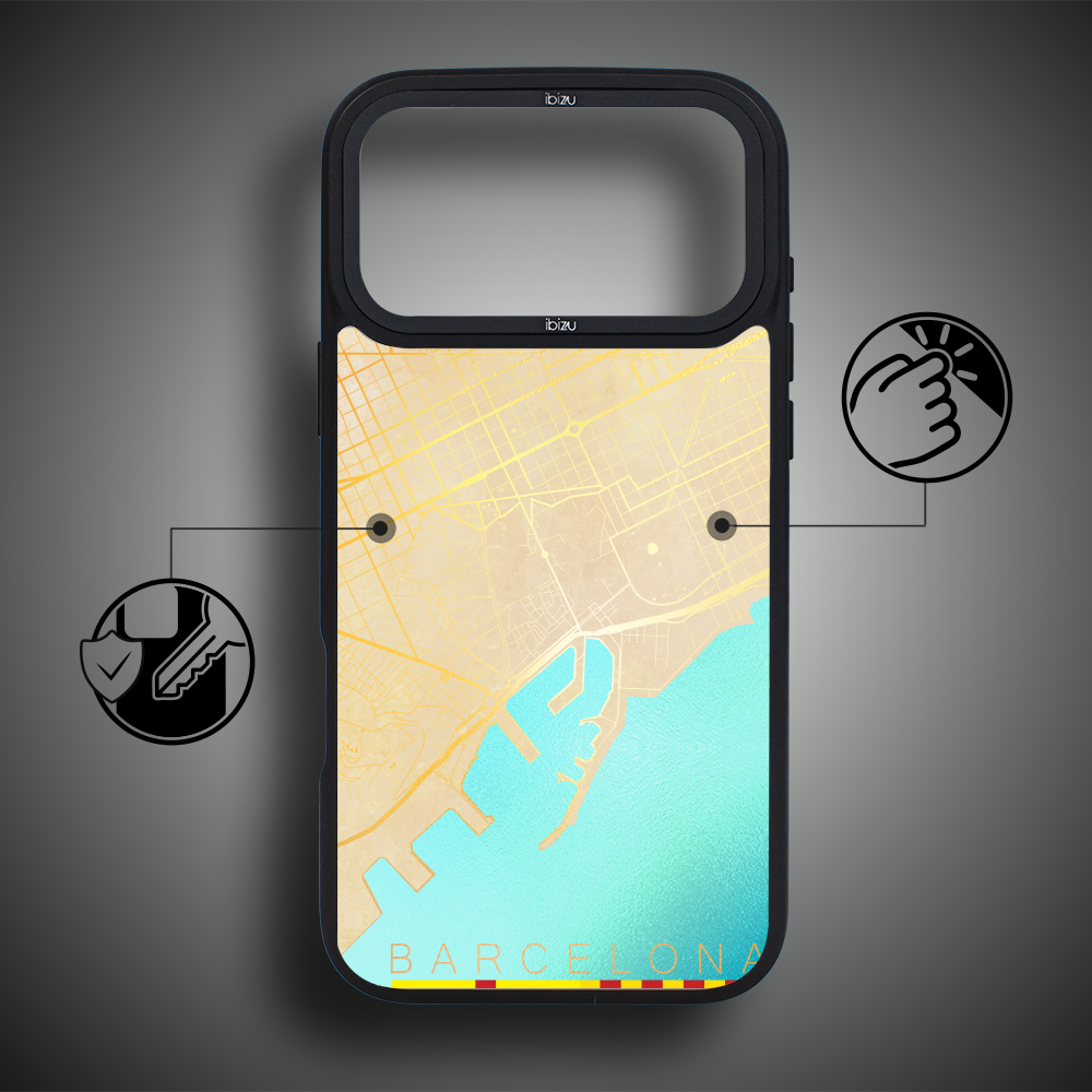 Etui do iPhone 17 Pro Max IBIZU DropGuard Matt z MagSafe, Mapy Świata, Barcelona ip 17 pro-5